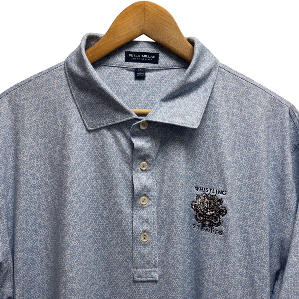 Peter Millar Crown Crafted Men's XXL Steering Wheels Whistling Straits Golf Polo
